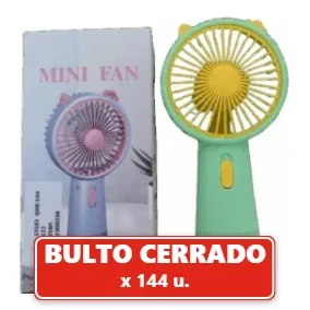 Ventilador Portátil Recargable 3 Velocidades Ligero (144U.) VOV