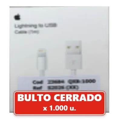 Cable PVC USB a Lightning 1 m S2026 (1000U.) VOV