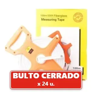 Cinta Métrica Agrimensor 100 Metros con Manivela Plegable (24U.) VOV