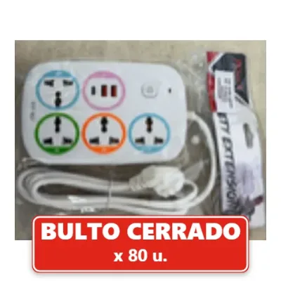 Zapatilla 4 Enchufes + 2 USB + 1 Tipo C F7-3U (80U.) VOV