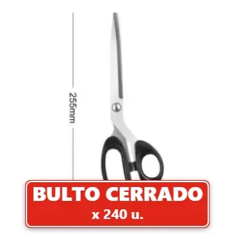 Tijera de Acero Inoxidable 10'' (26Cm) para Oficina Y Hogar en Blister (240U.) VOV