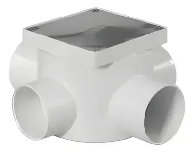 Boca Acc. 10x10 cm con Tapa Ciega Inoxidable (20U.) Concorplast