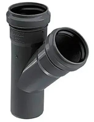 Ramal Simple a 45° M-H Negro 110x110 2523 Acustik