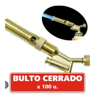 Soplete Encendido Automático a Gas Portátil para Gas Butano Temperaturas de hasta 1300°C 1er Nivel 16Cm (100U.) VOV
