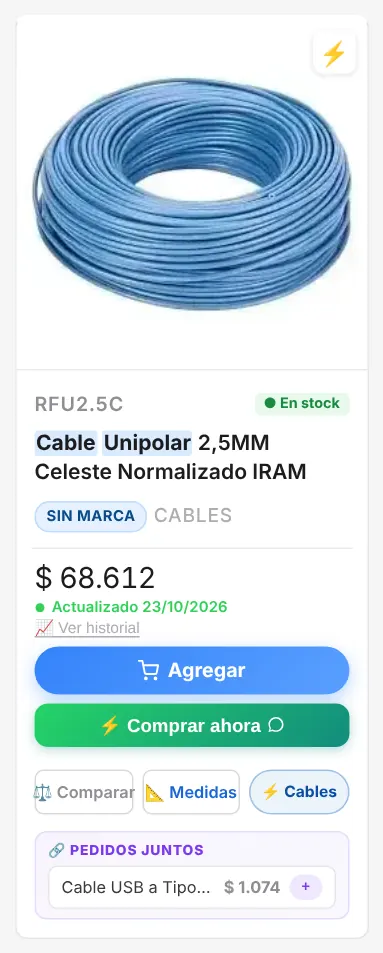Botón de la calculadora en el catálogo