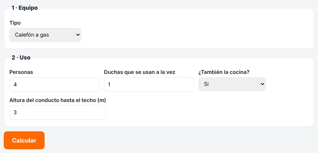 El formulario completo