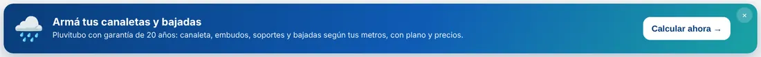 Cartel de canaletas en el catálogo
