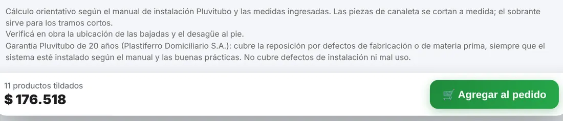 Total y agregar