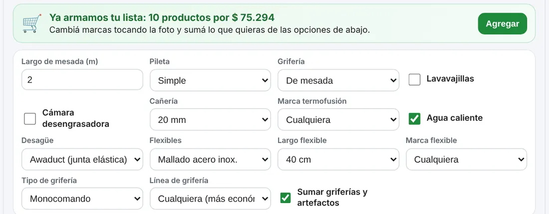 Parte de arriba de la calculadora