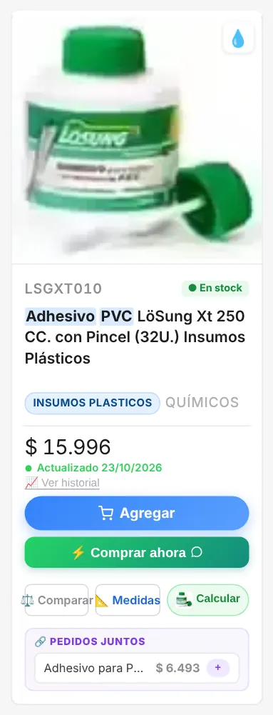 Botón de la calculadora en el catálogo