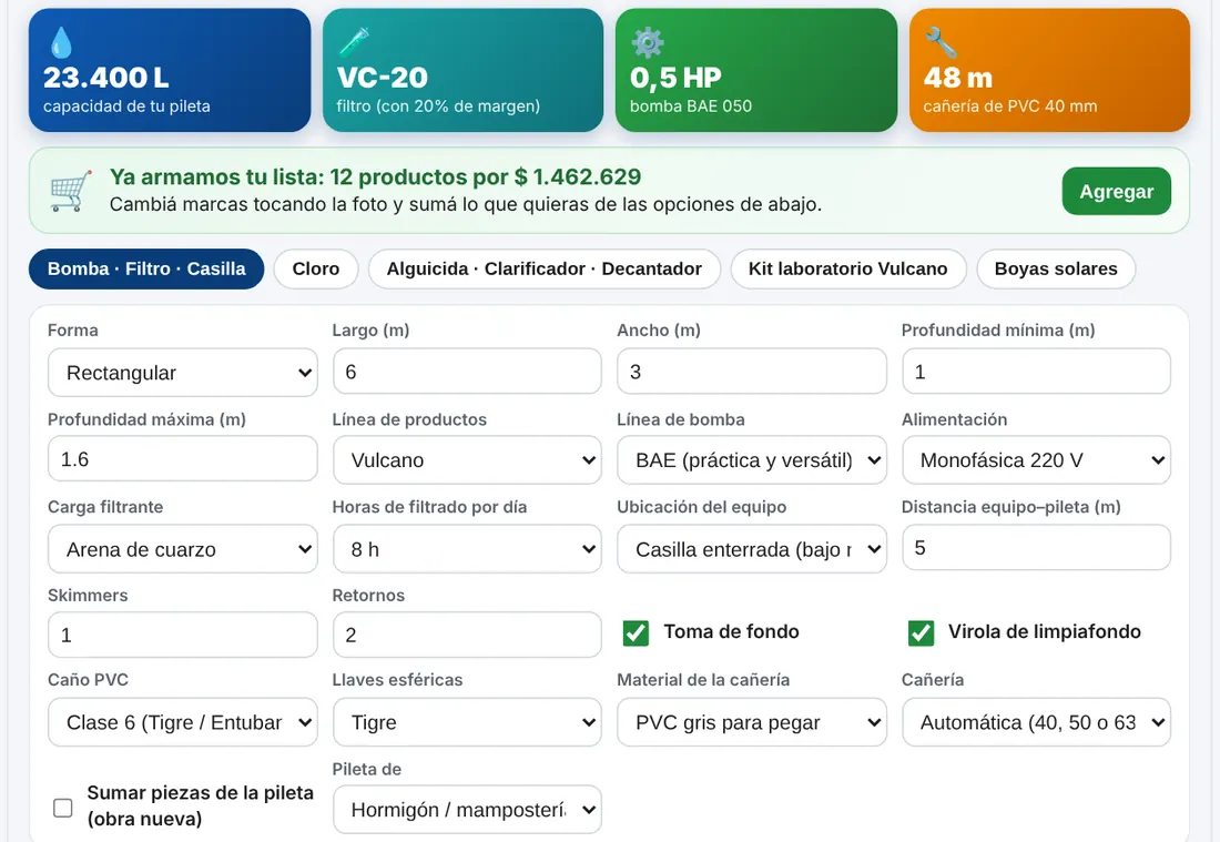 Parte de arriba de la calculadora