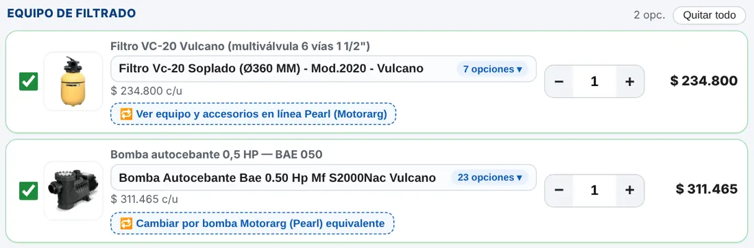 Renglones de la lista