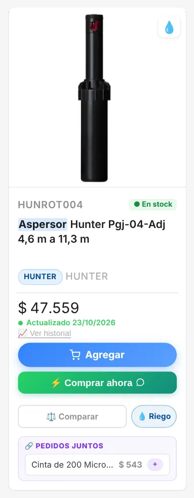 Botón de la calculadora en el catálogo