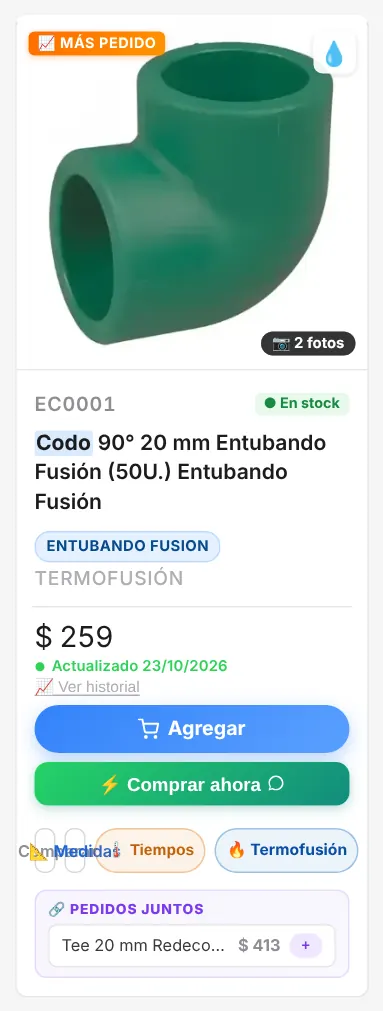 Botón de la calculadora en el catálogo